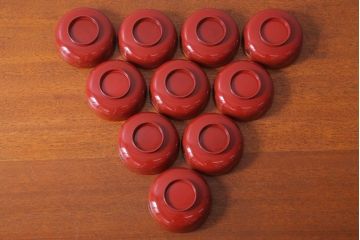 和製アンティーク　昭和十四年　輪島朱塗　桐蒔絵の木製椀10客