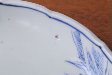 アンティーク雑貨　古民具・骨董　幕末〜明治期　山水図染付　6寸皿9枚セット