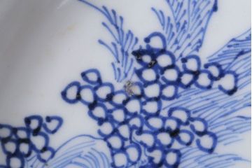 アンティーク雑貨　古民具・骨董　幕末〜明治期　山水図染付　6寸皿9枚セット