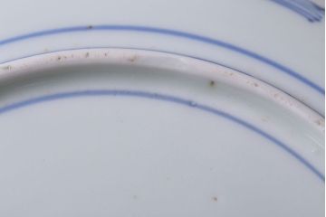 アンティーク雑貨　古民具・骨董　幕末〜明治期　山水図染付　6寸皿9枚セット