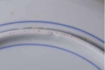 アンティーク雑貨　古民具・骨董　幕末〜明治期　山水図染付　6寸皿9枚セット