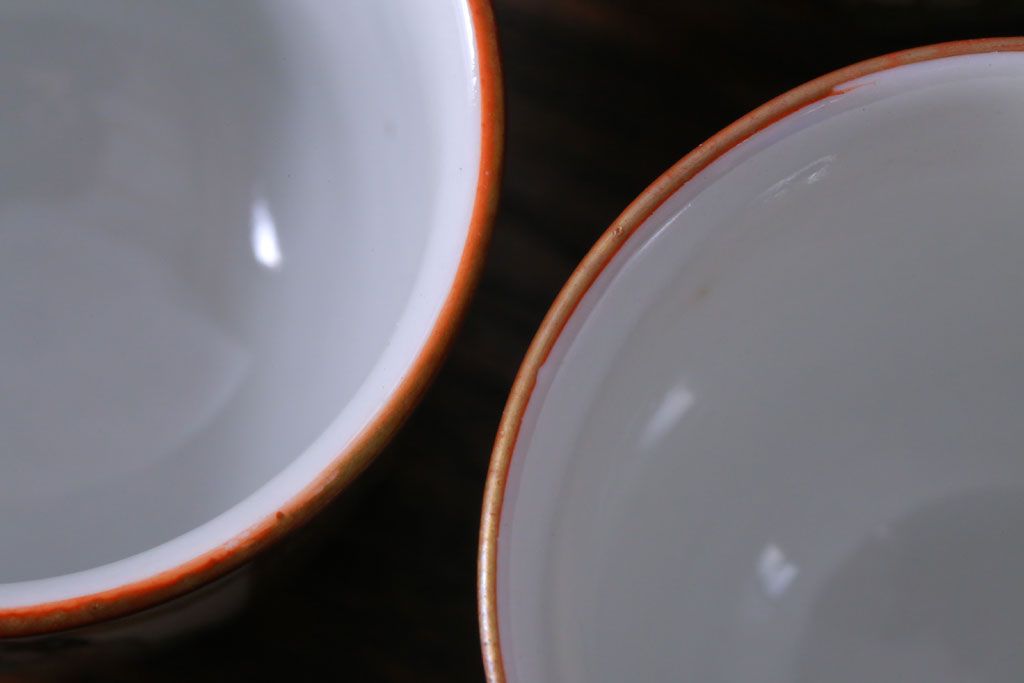 古民具・骨董　明治〜大正　九谷　上品な猪口(酒器)5客セット(1)