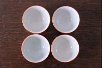 アンティーク雑貨　古民具・骨董　明治〜大正　九谷　上品な猪口(酒器)4客セット(2)
