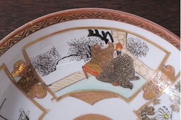 アンティーク雑貨　古民具・骨董　明治〜大正　九谷色絵なます皿5客セット