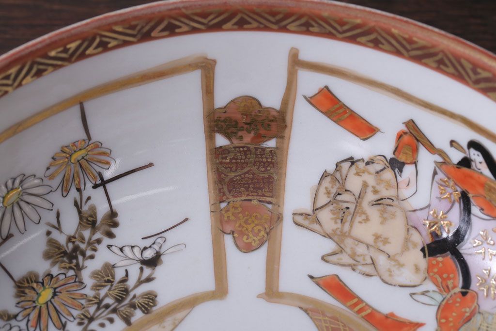 アンティーク雑貨　古民具・骨董　明治〜大正　九谷色絵なます皿5客セット