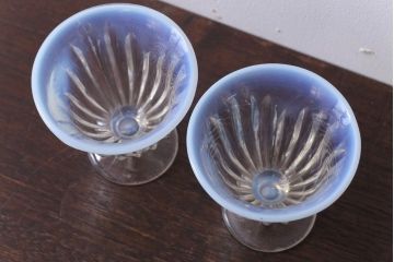 アンティーク雑貨　昭和レトロ　古いガラスの氷コップ2個セット