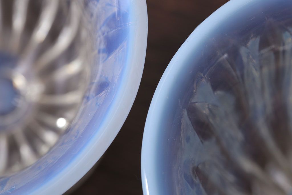 アンティーク雑貨　昭和レトロ　古いガラスの氷コップ2個セット