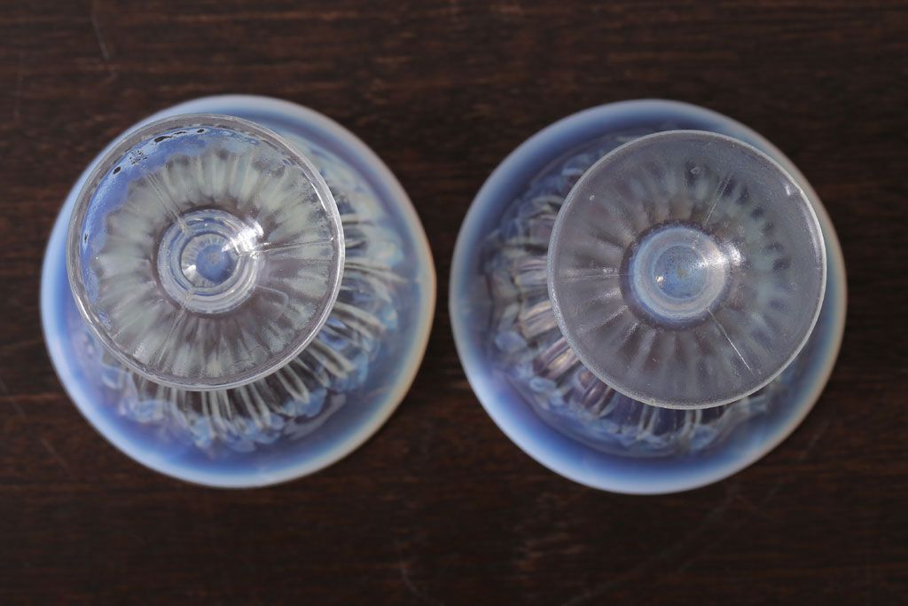 アンティーク雑貨　昭和レトロ　古いガラスの氷コップ2個セット