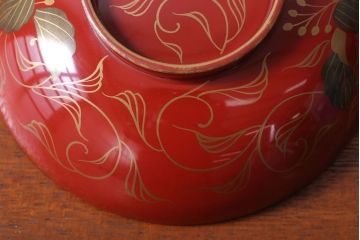 アンティーク雑貨　和製アンティーク　昭和十四年　輪島朱塗　桐蒔絵の木製椀10客(2)