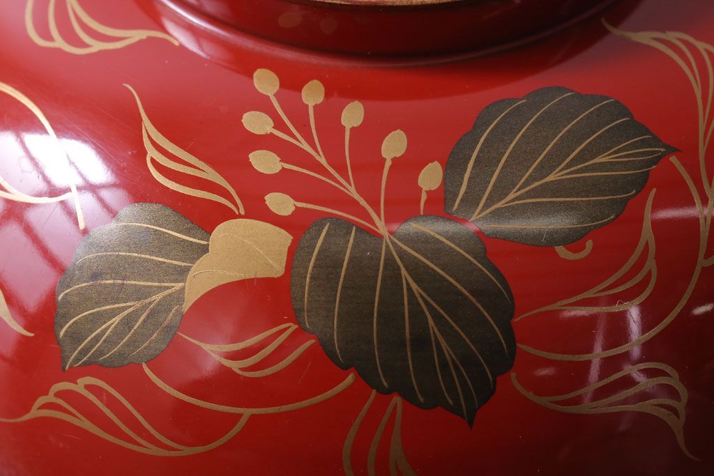 アンティーク雑貨　和製アンティーク　昭和十四年　輪島朱塗　桐蒔絵の木製椀10客(2)