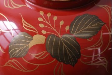 アンティーク雑貨　和製アンティーク　昭和十四年　輪島朱塗　桐蒔絵の木製椀10客(2)