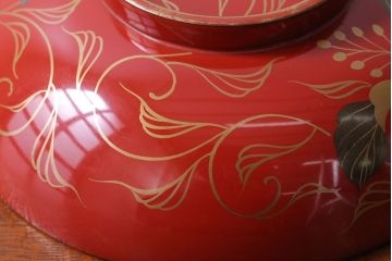 アンティーク雑貨　和製アンティーク　昭和十四年　輪島朱塗　桐蒔絵の木製椀10客(2)