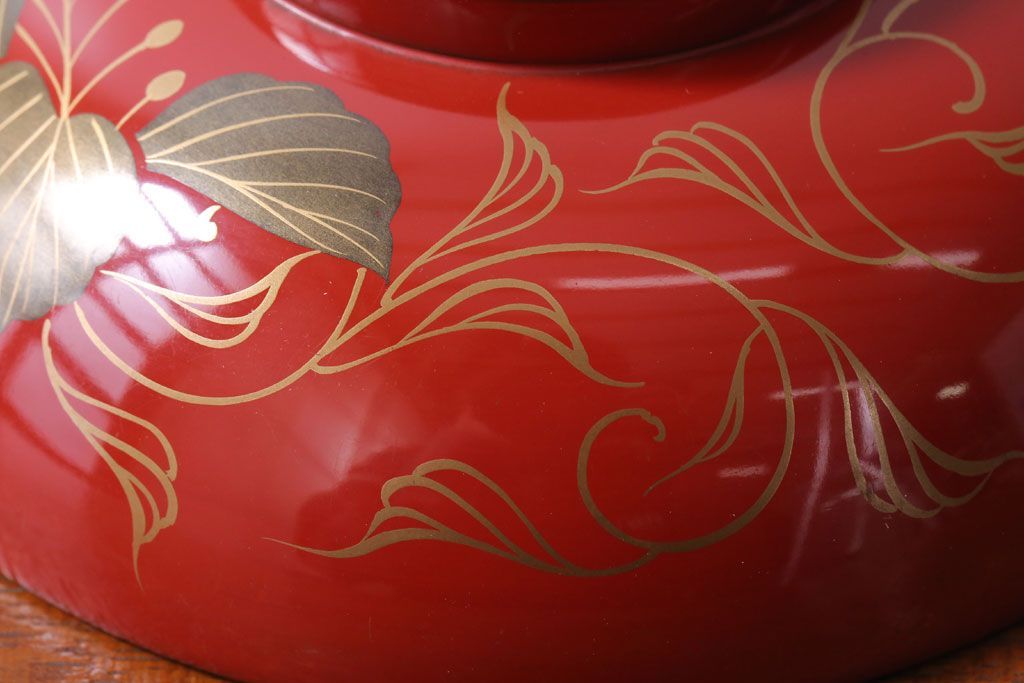 アンティーク雑貨　和製アンティーク　昭和十四年　輪島朱塗　桐蒔絵の木製椀10客(2)