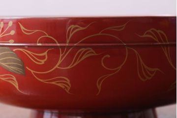 アンティーク雑貨　和製アンティーク　昭和十四年　輪島朱塗　桐蒔絵の木製椀9客
