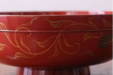 アンティーク雑貨　和製アンティーク　昭和十四年　輪島朱塗　桐蒔絵の木製椀9客