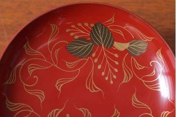 アンティーク雑貨　和製アンティーク　昭和十四年　輪島朱塗　桐蒔絵の木製香台10客セット