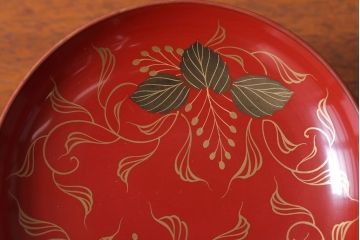 アンティーク雑貨　和製アンティーク　昭和十四年　輪島朱塗　桐蒔絵の木製香台10客セット