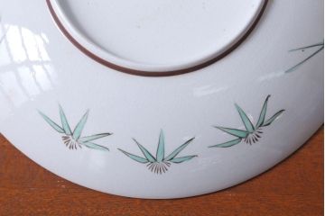 古民具・骨董　明治〜大正　九谷色絵　8寸皿5枚セット(1)