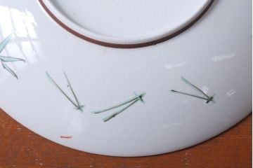 古民具・骨董　明治〜大正　九谷色絵　8寸皿5枚セット(1)