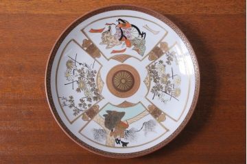 古民具・骨董　明治〜大正　九谷色絵　8寸皿5枚セット(2)