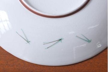 古民具・骨董　明治〜大正　九谷色絵　8寸皿5枚セット(2)