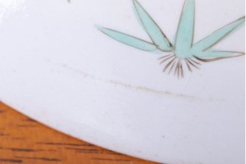 古民具・骨董　明治〜大正　九谷色絵　8寸皿5枚セット(2)