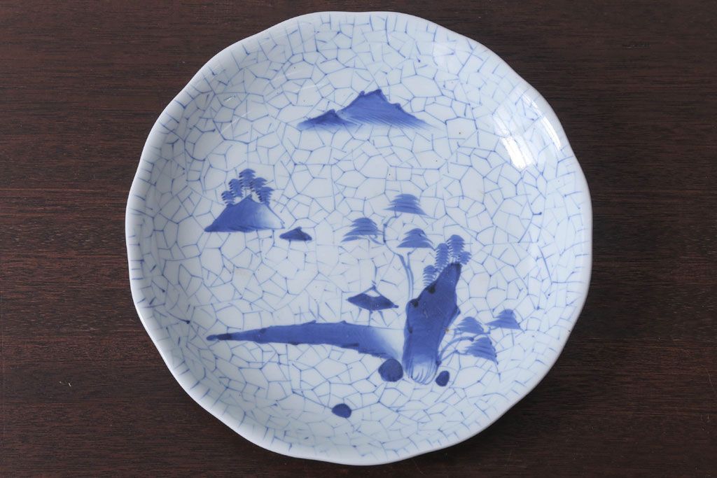 ✨SALE✨染付中鉢３種　幕末～明治期　レトロ　アンティーク　時代骨董 希少手描き染付三つ鉢入れ子飾り鉢｜明治時代アンティーク｜26×9.5cm