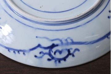 アンティーク雑貨　古民具・骨董　幕末〜明治　染付　微塵唐草　尺皿