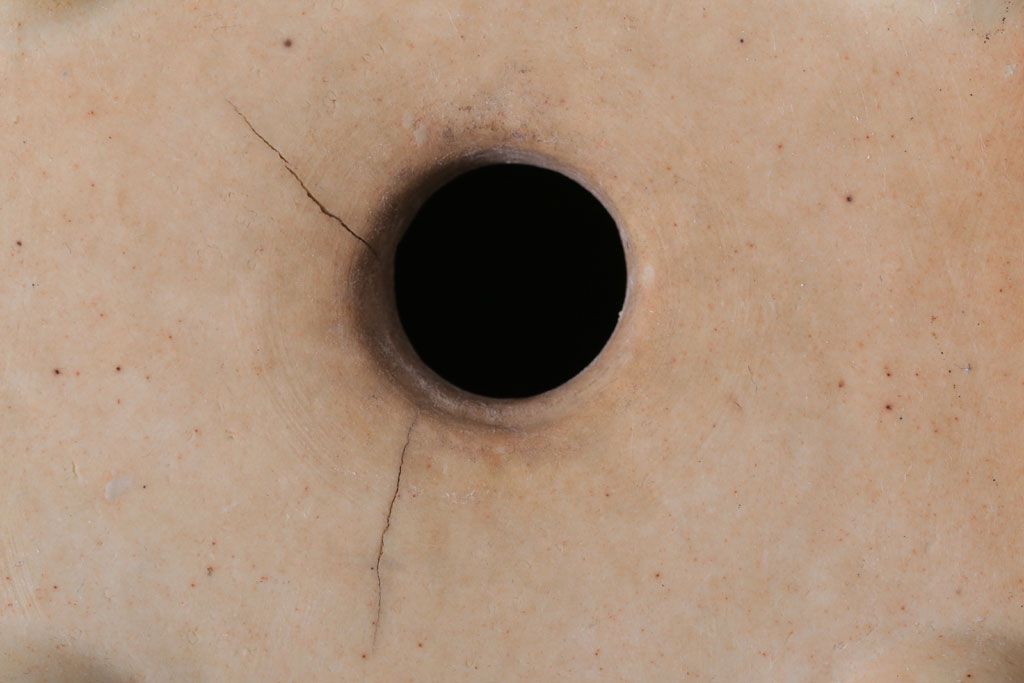 アンティーク雑貨　古民具・骨董　梅の図　小さな青磁植木鉢(八角型)