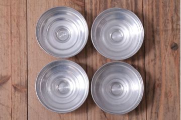 アンティーク雑貨　昭和レトロ　アイアンラック付き!蓋付きガラス瓶4個セット