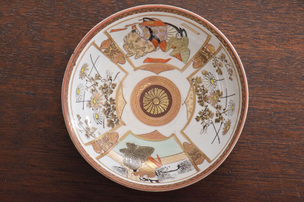 古民具・骨董　明治〜大正　九谷色絵なます皿6客セット