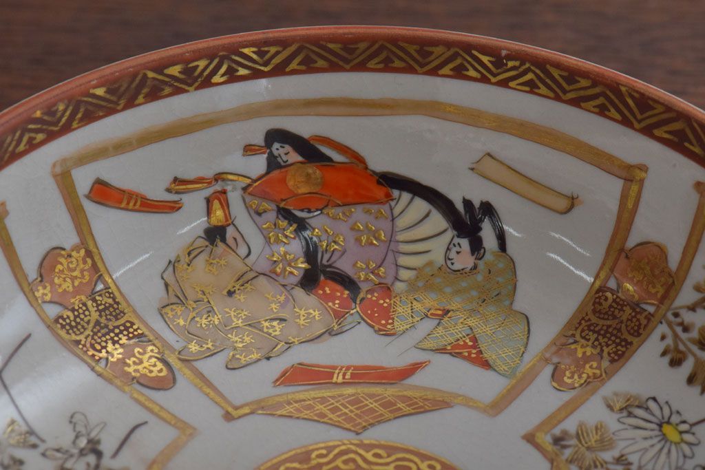 古民具・骨董　明治〜大正　九谷色絵なます皿6客セット