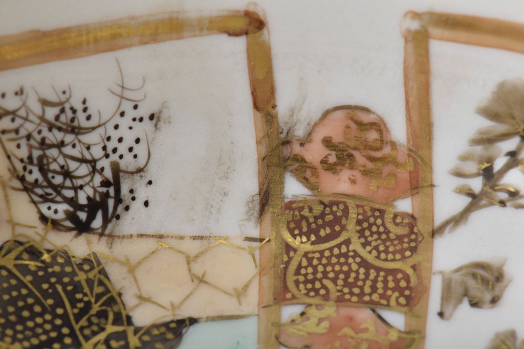 古民具・骨董　明治〜大正　九谷色絵なます皿6客セット