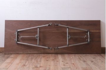 ラフジュオリジナル　高さ調節可能!鉄脚折りたたみテーブル(作業台)(2)