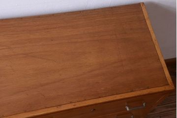 レトロ家具　昭和レトロ　ナラ材製!横型アンティークチェスト