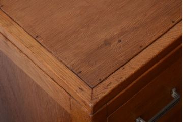 レトロ家具　昭和レトロ　ナラ材製!横型アンティークチェスト