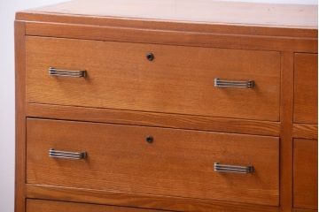 レトロ家具　昭和レトロ　ナラ材製!横型アンティークチェスト