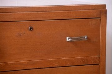 レトロ家具　昭和レトロ　ナラ材製!横型アンティークチェスト