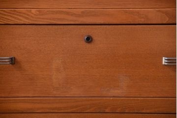 レトロ家具　昭和レトロ　ナラ材製!横型アンティークチェスト