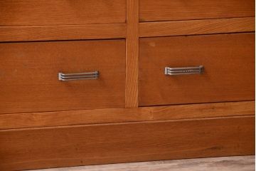 レトロ家具　昭和レトロ　ナラ材製!横型アンティークチェスト