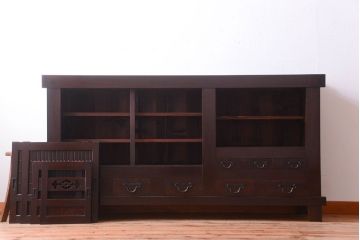 アンティーク家具　古民具・骨董　脚付き!六尺水屋箪笥サイドボード(2)