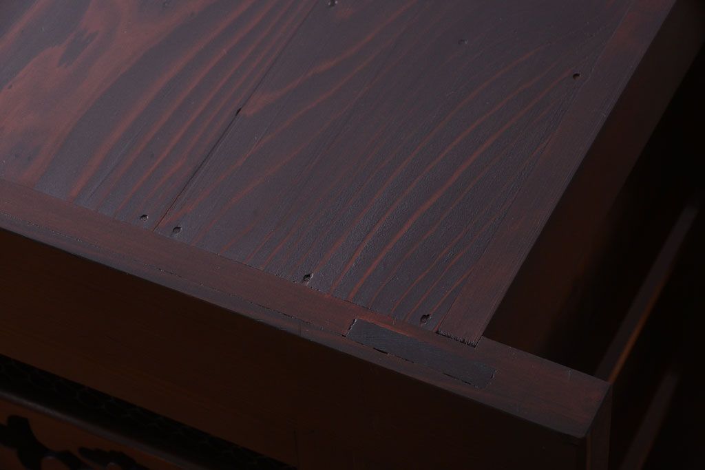 アンティーク家具　古民具・骨董　脚付き!六尺水屋箪笥サイドボード(2)