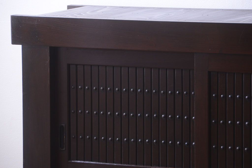 アンティーク家具　古民具・骨董　脚付き!六尺水屋箪笥サイドボード(2)