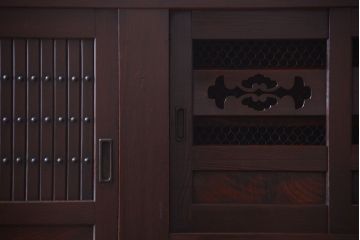 アンティーク家具　古民具・骨董　脚付き!六尺水屋箪笥サイドボード(2)