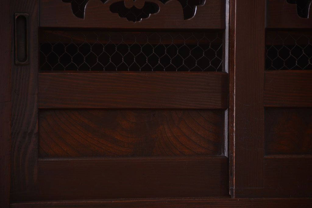 アンティーク家具　古民具・骨董　脚付き!六尺水屋箪笥サイドボード(2)