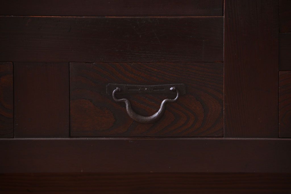 アンティーク家具　古民具・骨董　脚付き!六尺水屋箪笥サイドボード(2)