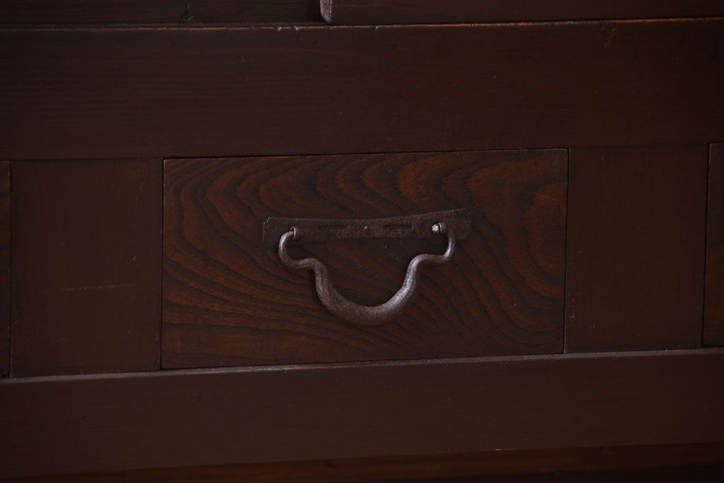 アンティーク家具　古民具・骨董　脚付き!六尺水屋箪笥サイドボード(2)