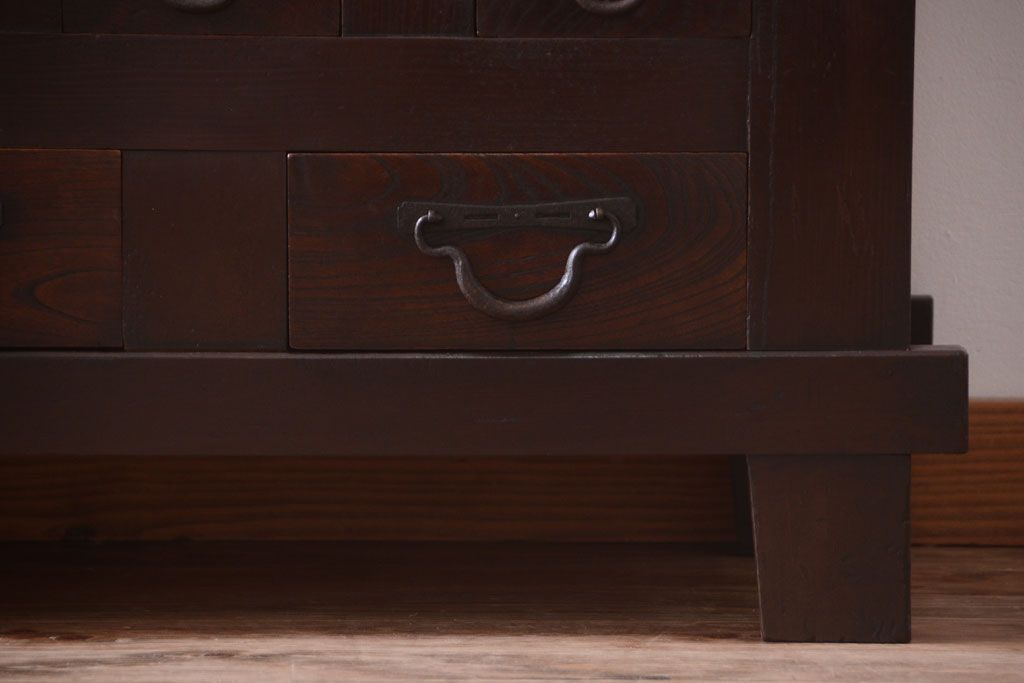 アンティーク家具　古民具・骨董　脚付き!六尺水屋箪笥サイドボード(2)