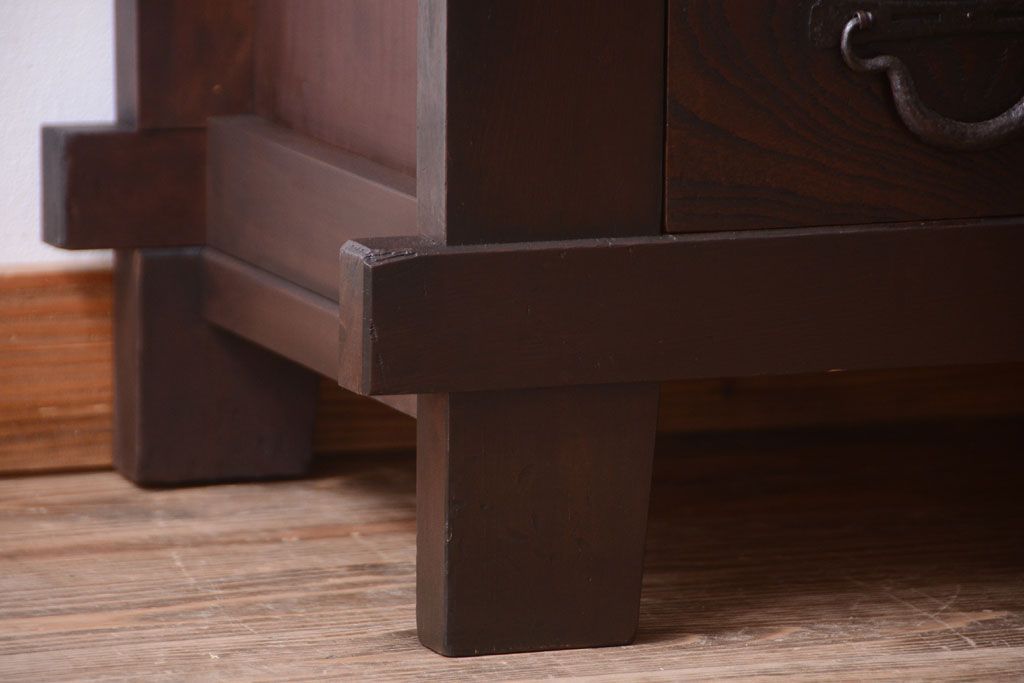 アンティーク家具　古民具・骨董　脚付き!六尺水屋箪笥サイドボード(2)