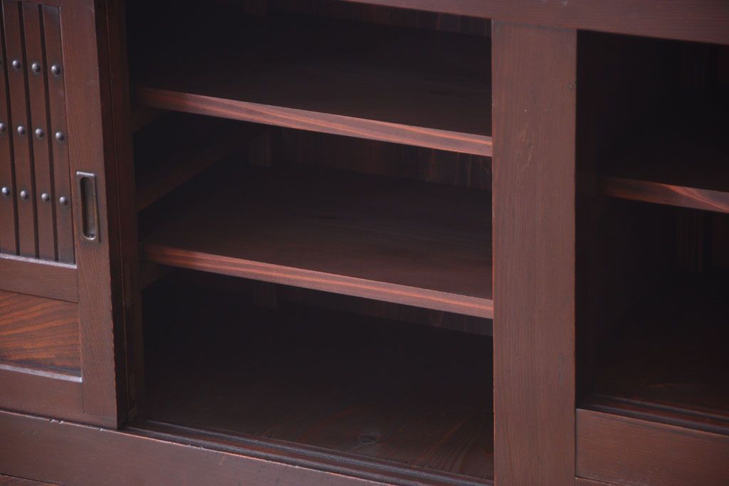 アンティーク家具　古民具・骨董　脚付き!六尺水屋箪笥サイドボード(2)